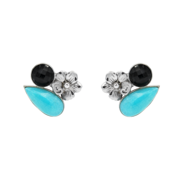 pendientes turquesa y negro