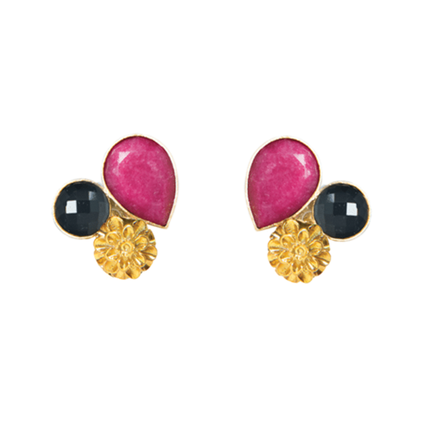 PENDIENTES VINTAGE FRESA Y NEGRO