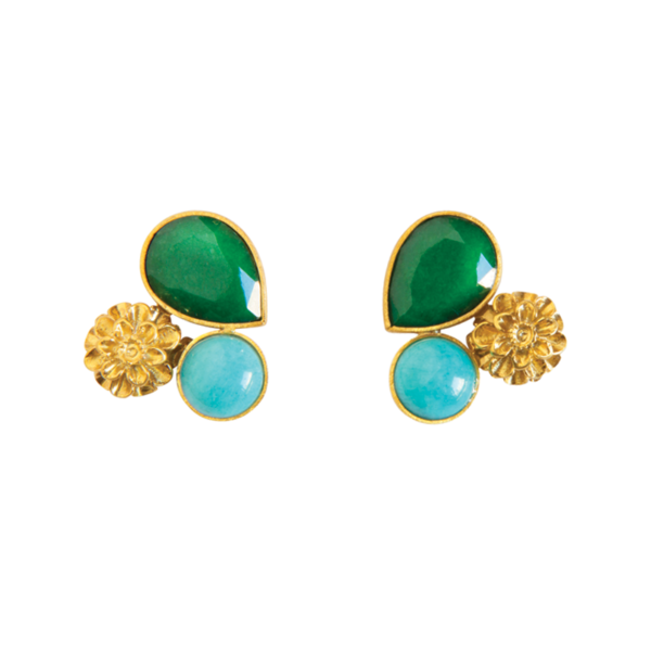 PENDIENTES VINTAGE VERDE Y TURQUESA