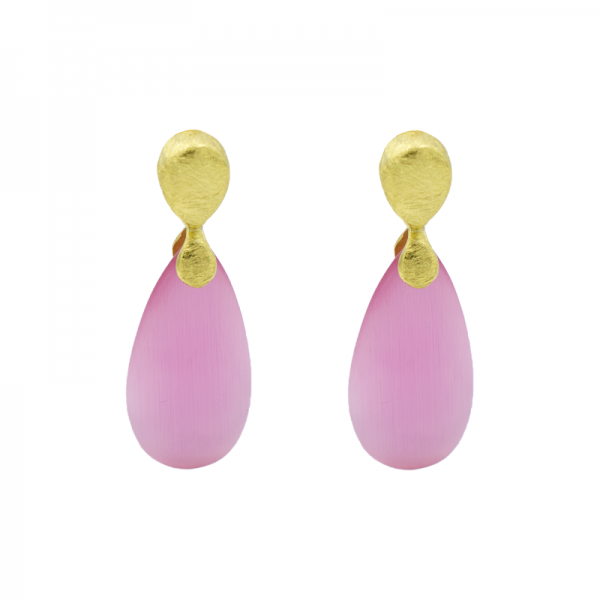 pendientes ojo de gato rosa